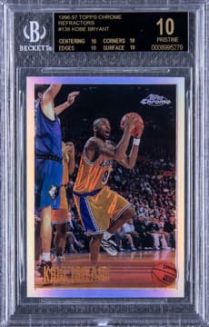 Kobe Bryant 1996-97 Topps Chrome Refractors #138 Kobe Bryant Rookie Card - BGS PRISTINE/Black Label 10 - One of Just Two Examples in the World at Its Level of Perfection! card from Card Ladder