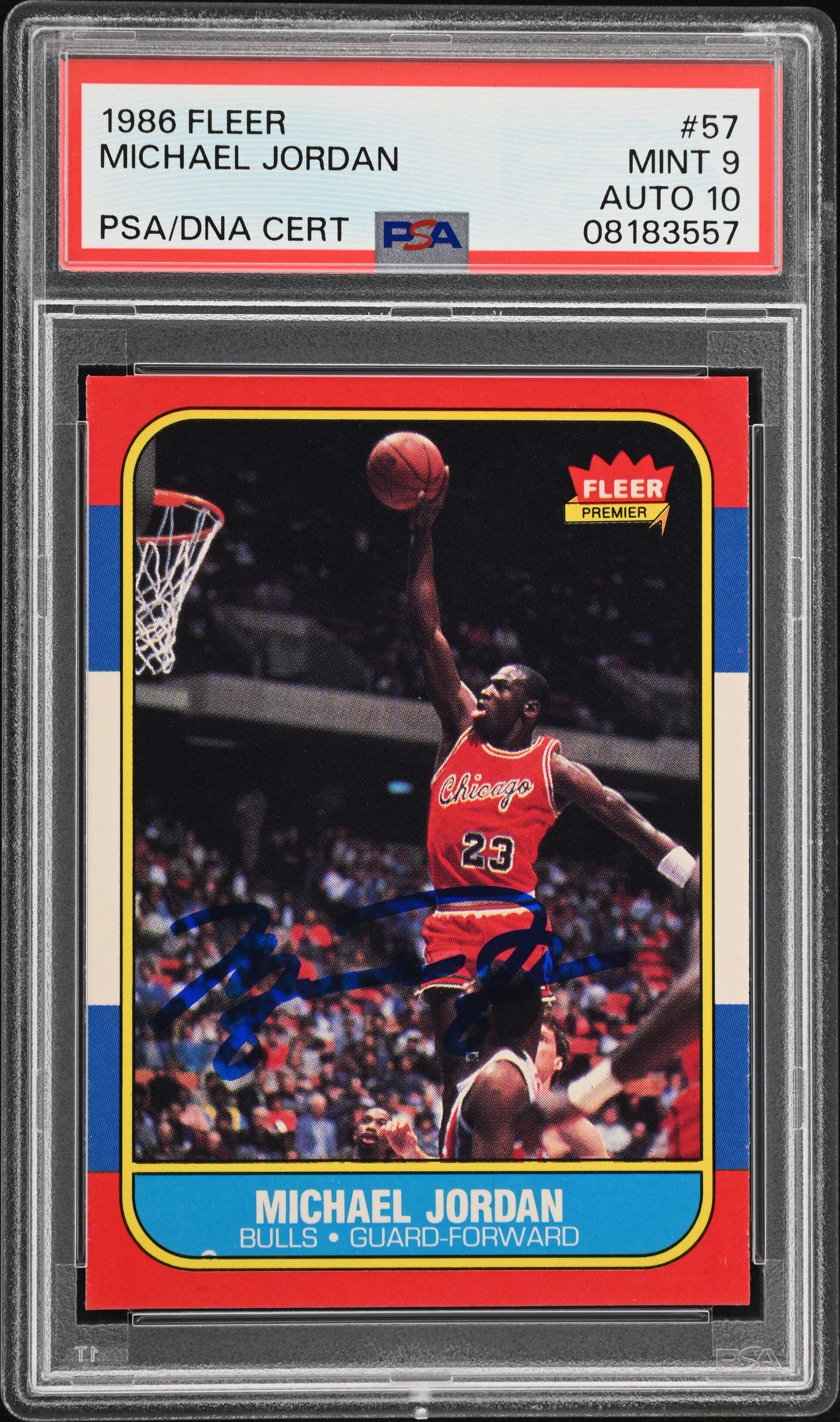 Michael Jordan 1986-87 Fleer #57 Autograph Michael Jordan PSA 9/Auto 10 card from Card Ladder