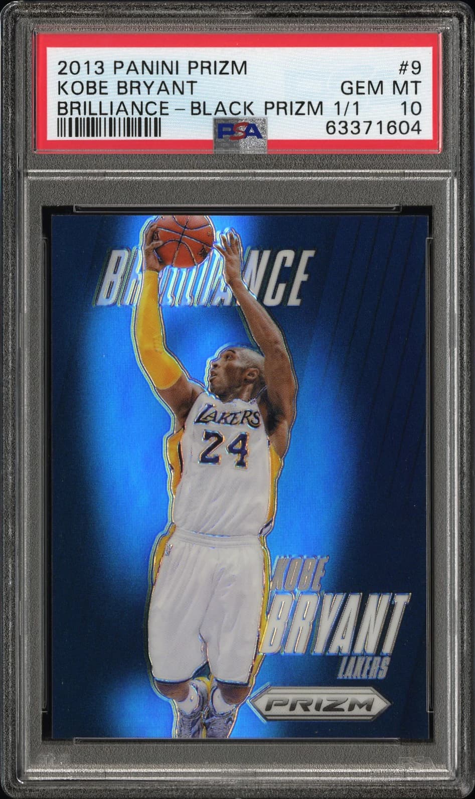 2013-14 Panini Prizm Brilliance Black Kobe Bryant #9 clean example scan