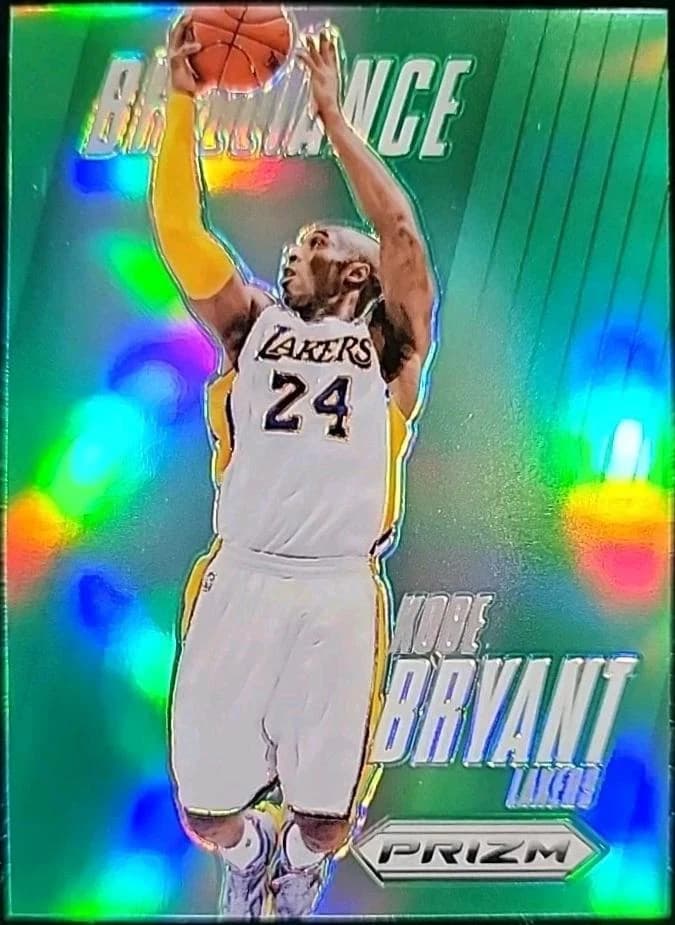 2013-14 Panini Prizm Brilliance Green Kobe Bryant #9 clean example scan