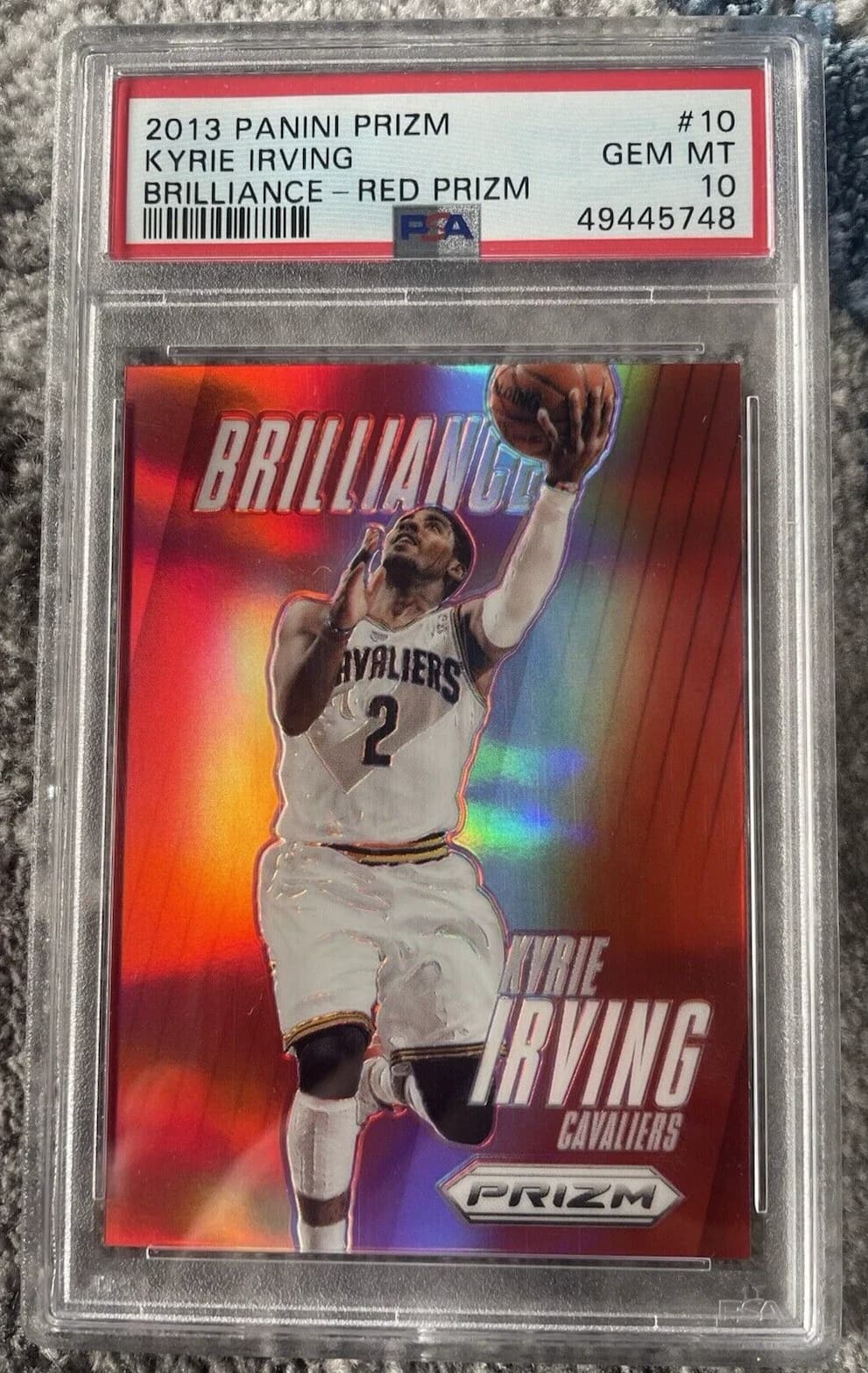 2013-14 Panini Prizm Brilliance Red Kyrie Irving #10 clean example scan