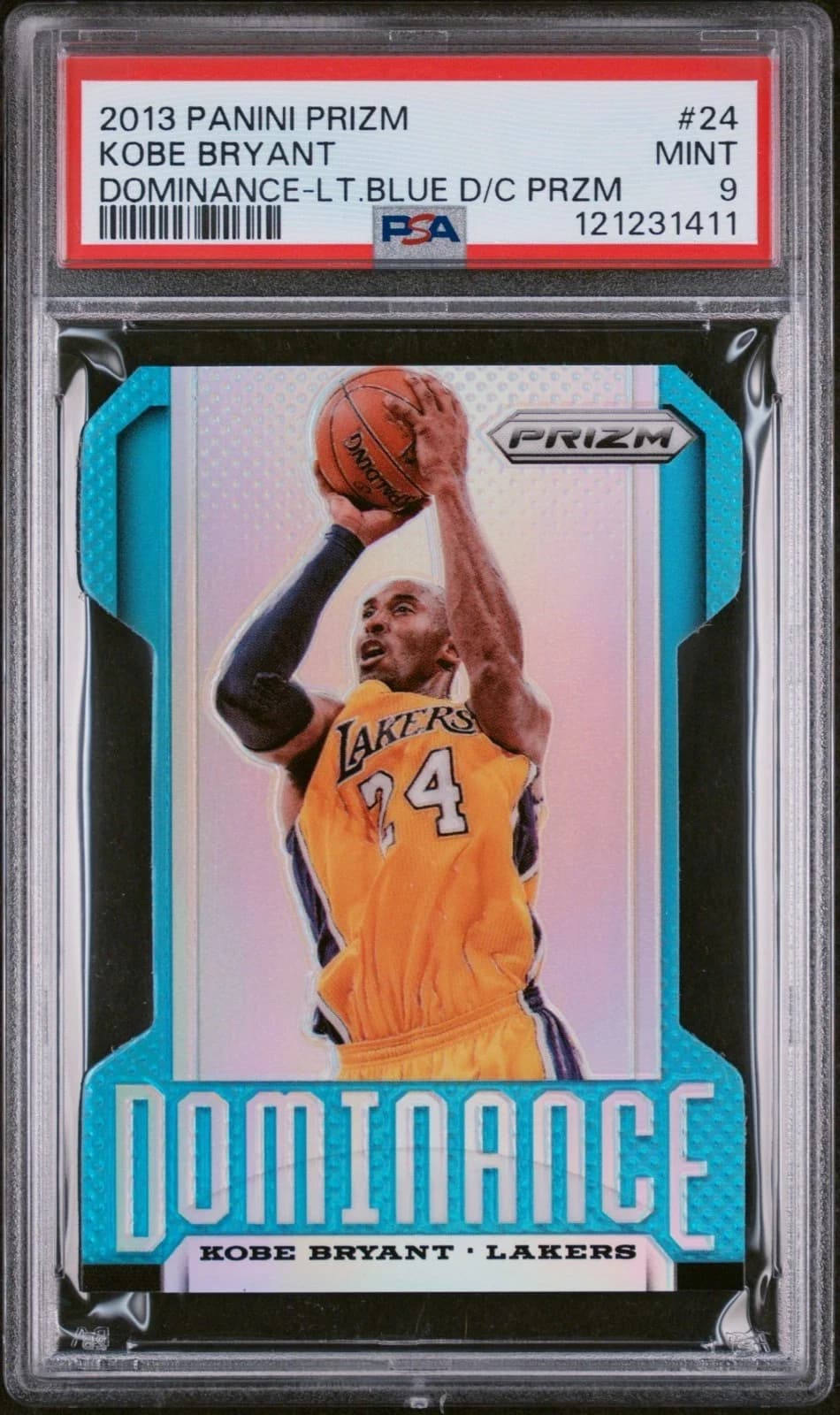 2013-14 Panini Prizm Dominance Light Blue Die Cut Kobe Bryant #24 clean example scan