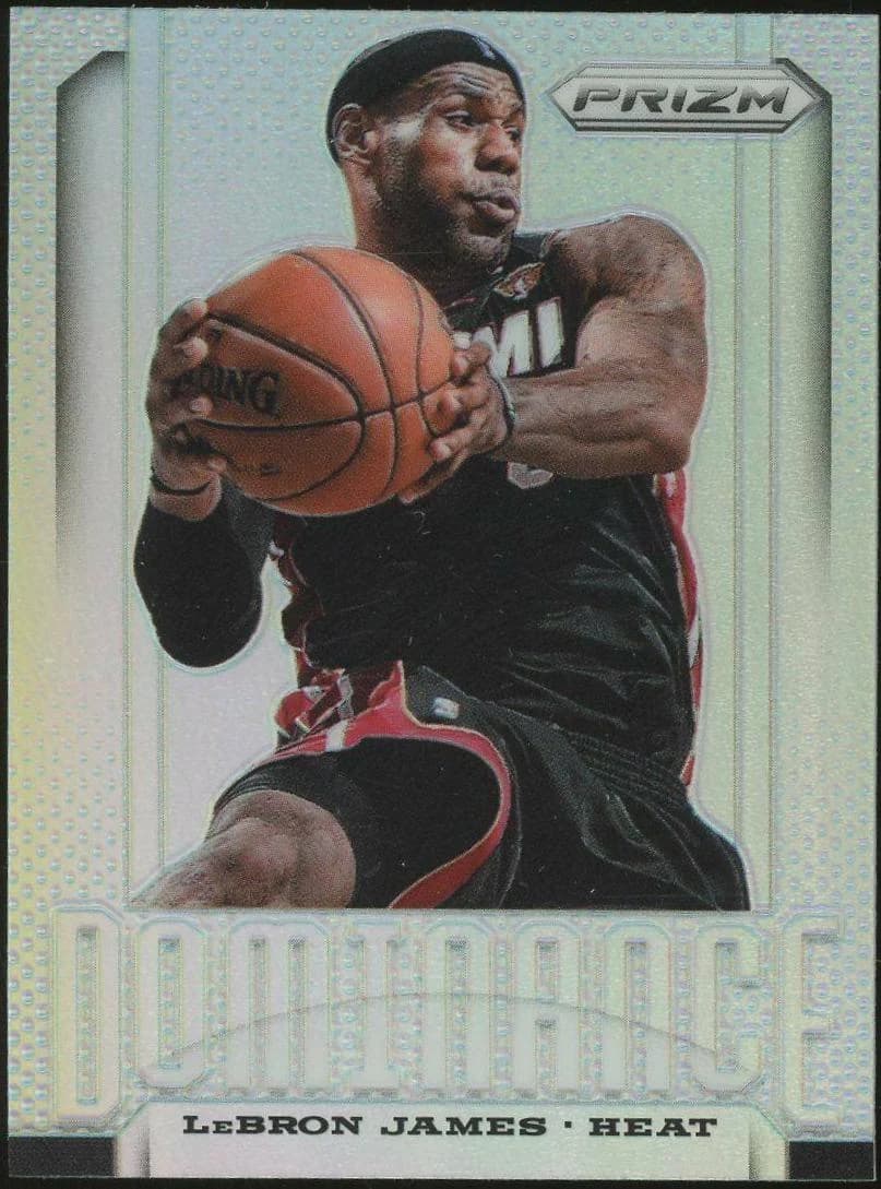 2013-14 Panini Prizm Dominance Prizms LeBron James #1 clean example scan