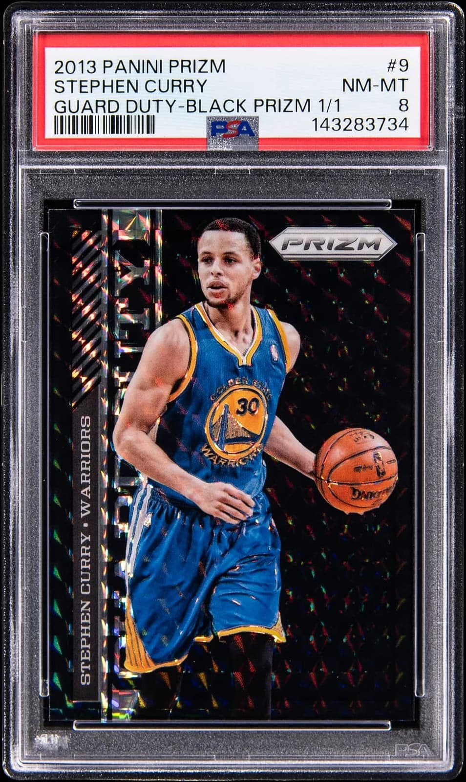 2013-14 Panini Prizm Guard Duty Black Stephen Curry #9 clean example scan