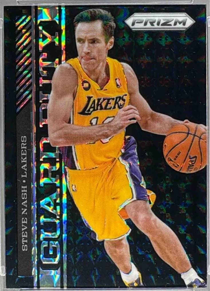 2013-14 Panini Prizm Guard Duty Black Mosaic Steve Nash #10 clean example scan
