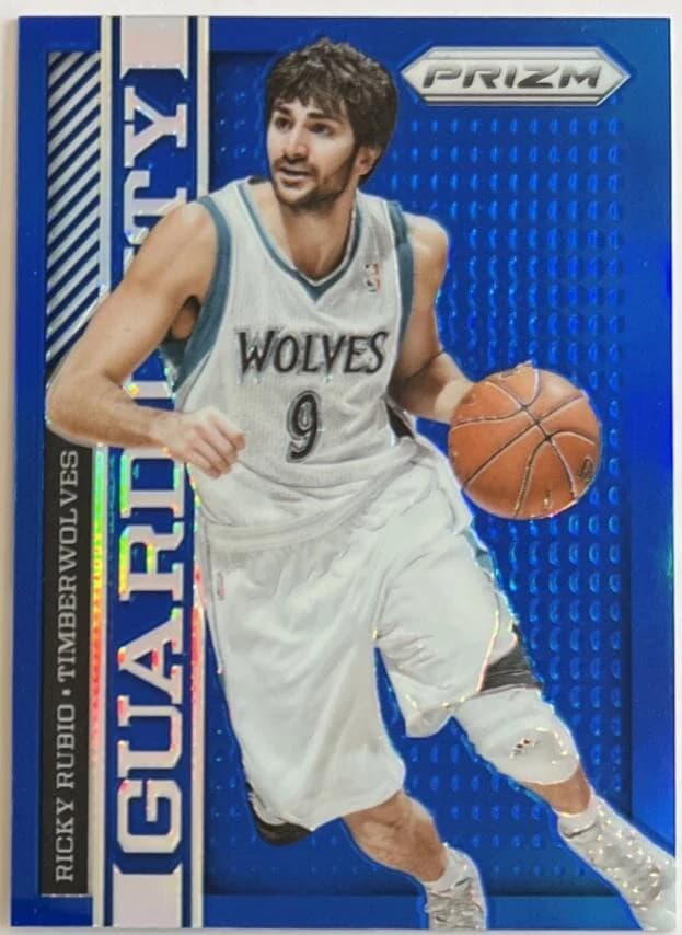 2013-14 Panini Prizm Guard Duty Blue Ricky Rubio #8 clean example scan