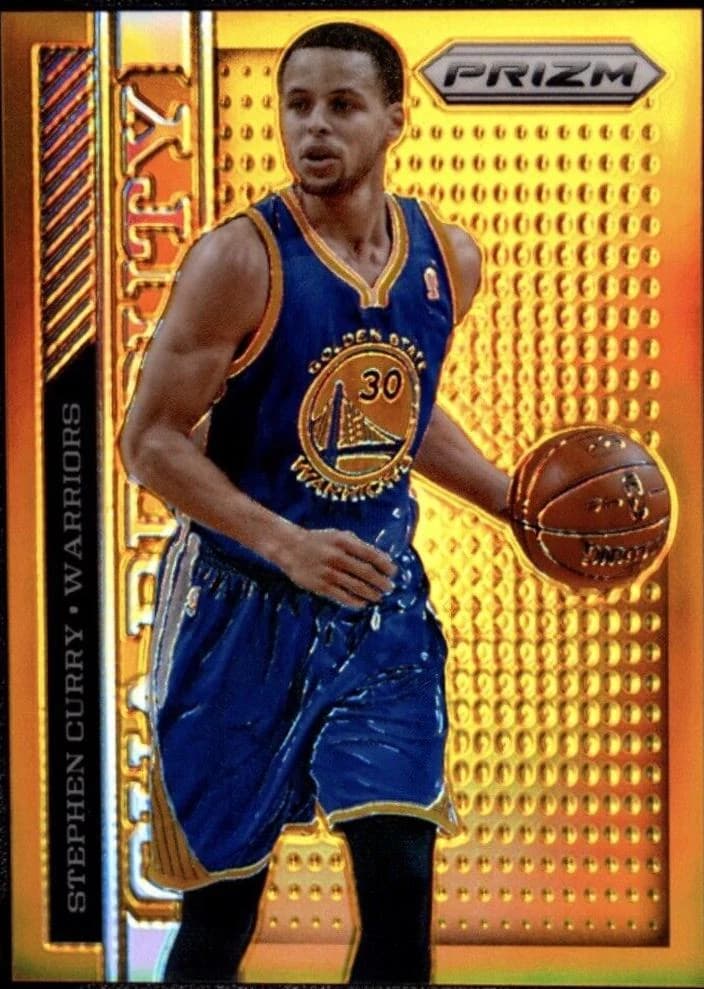 2013-14 Panini Prizm Guard Duty Orange Stephen Curry #9 clean example scan