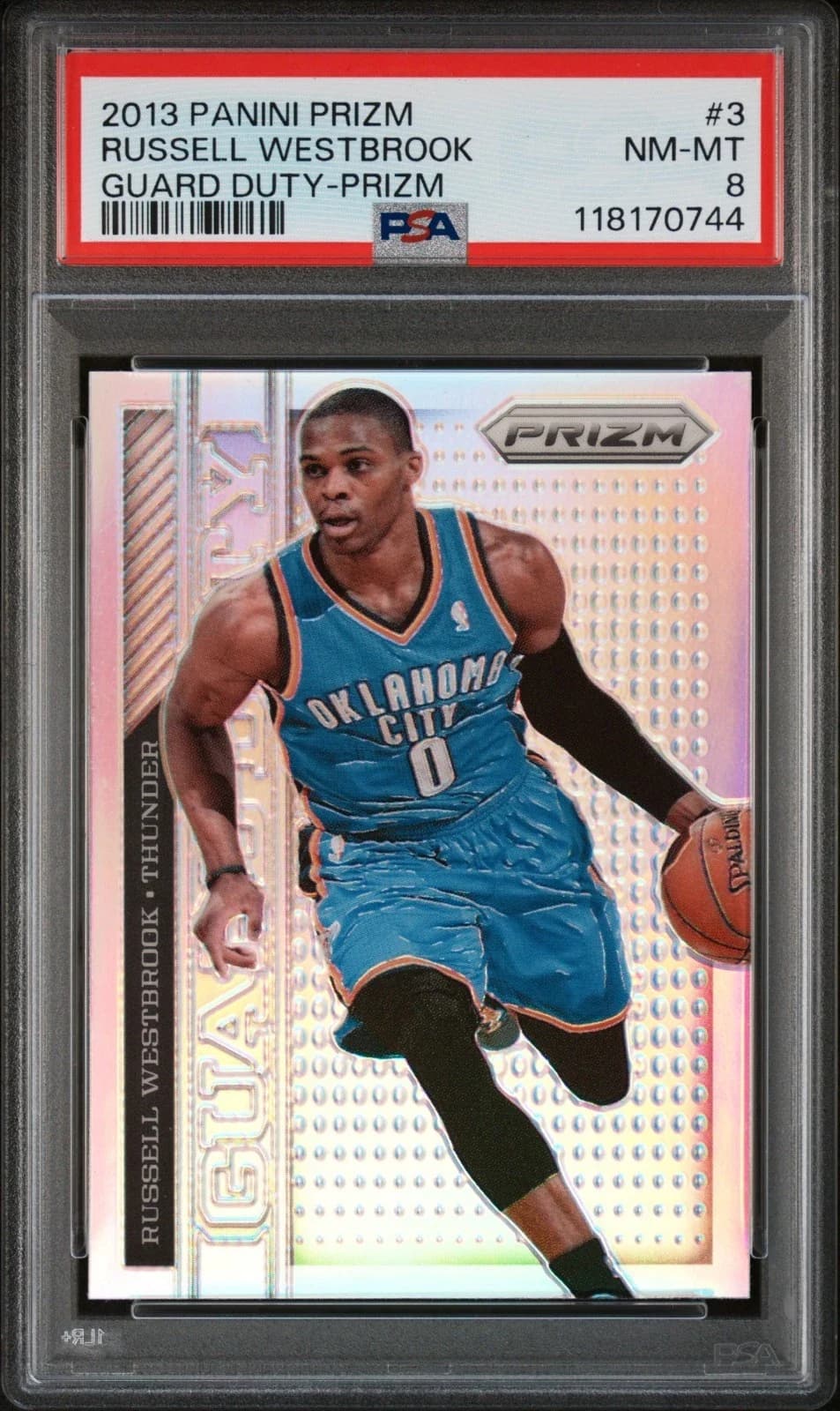 2013-14 Panini Prizm Guard Duty Prizms Russell Westbrook #3 clean example scan