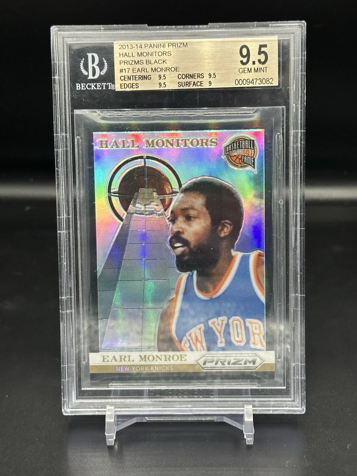 2013-14 Panini Prizm Hall Monitors Black Earl Monroe #17 clean example scan