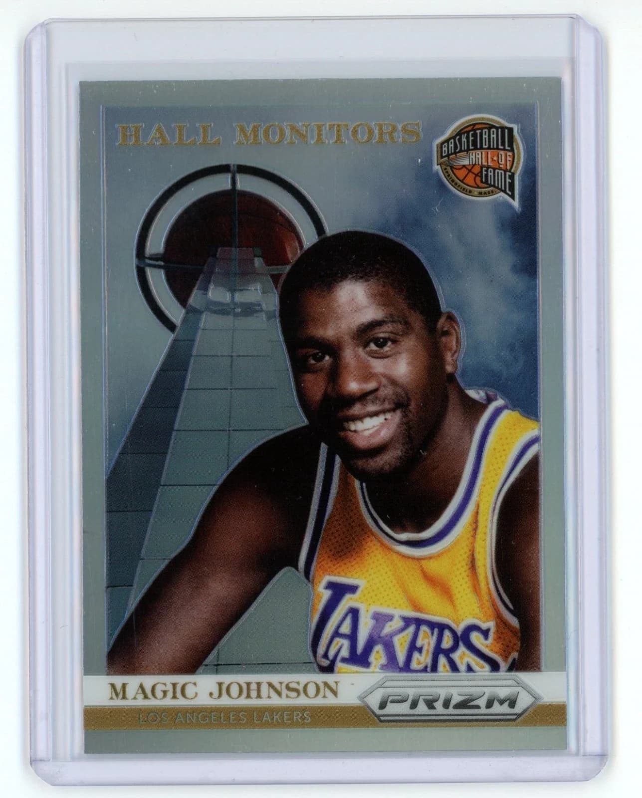 2013-14 Panini Prizm Hall Monitors Prizms Magic Johnson #9 clean example scan