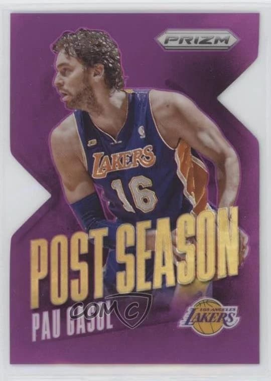 2013-14 Panini Prizm Post Season Purple Die Cut Pau Gasol #3 clean example scan