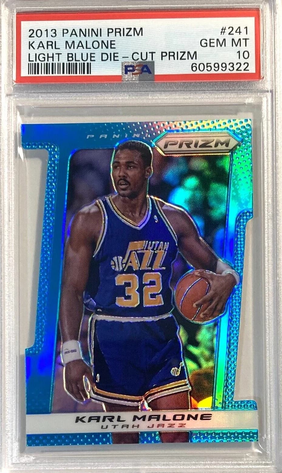 Karl Malone 2013-14 Panini Prizm Light Blue Die-Cut /199 #241 example