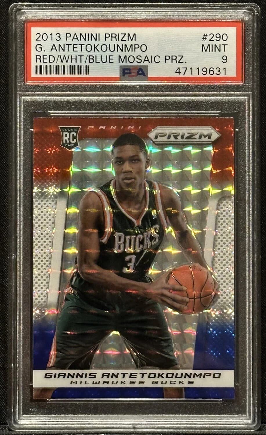 Giannis Antetokounmpo 2013-14 Panini Prizm Red/White/Blue #290 example