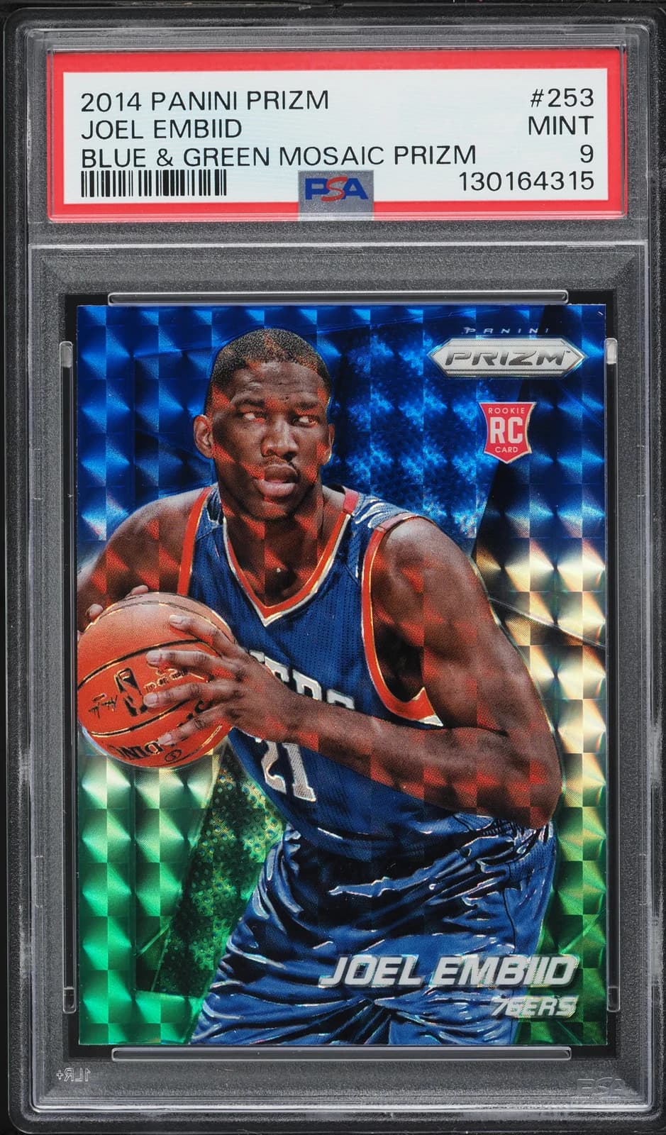 Joel Embiid 2014-15 Panini Prizm Blue/Green Mosaic #253 example