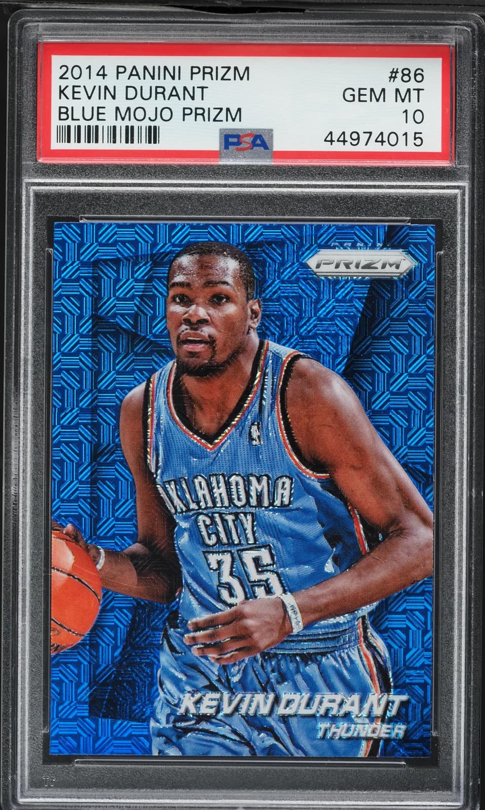 Kevin Durant 2014-15 Panini Prizm Blue Mojo #86 example
