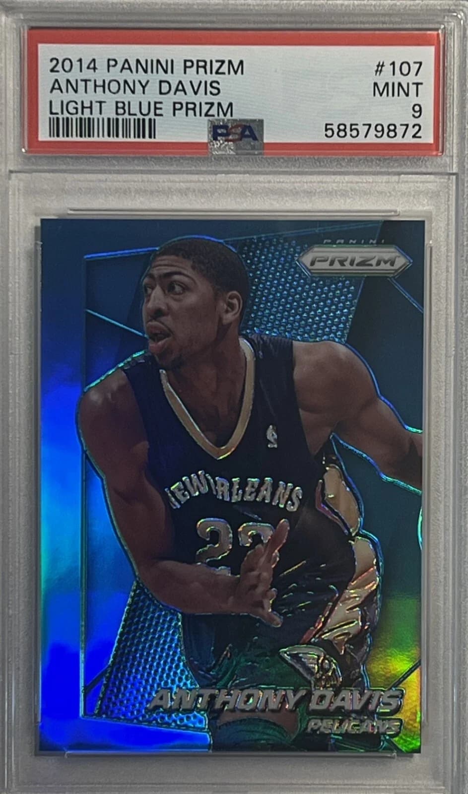 Anthony Davis 2014-15 Panini Prizm Light Blue /49 #107 example