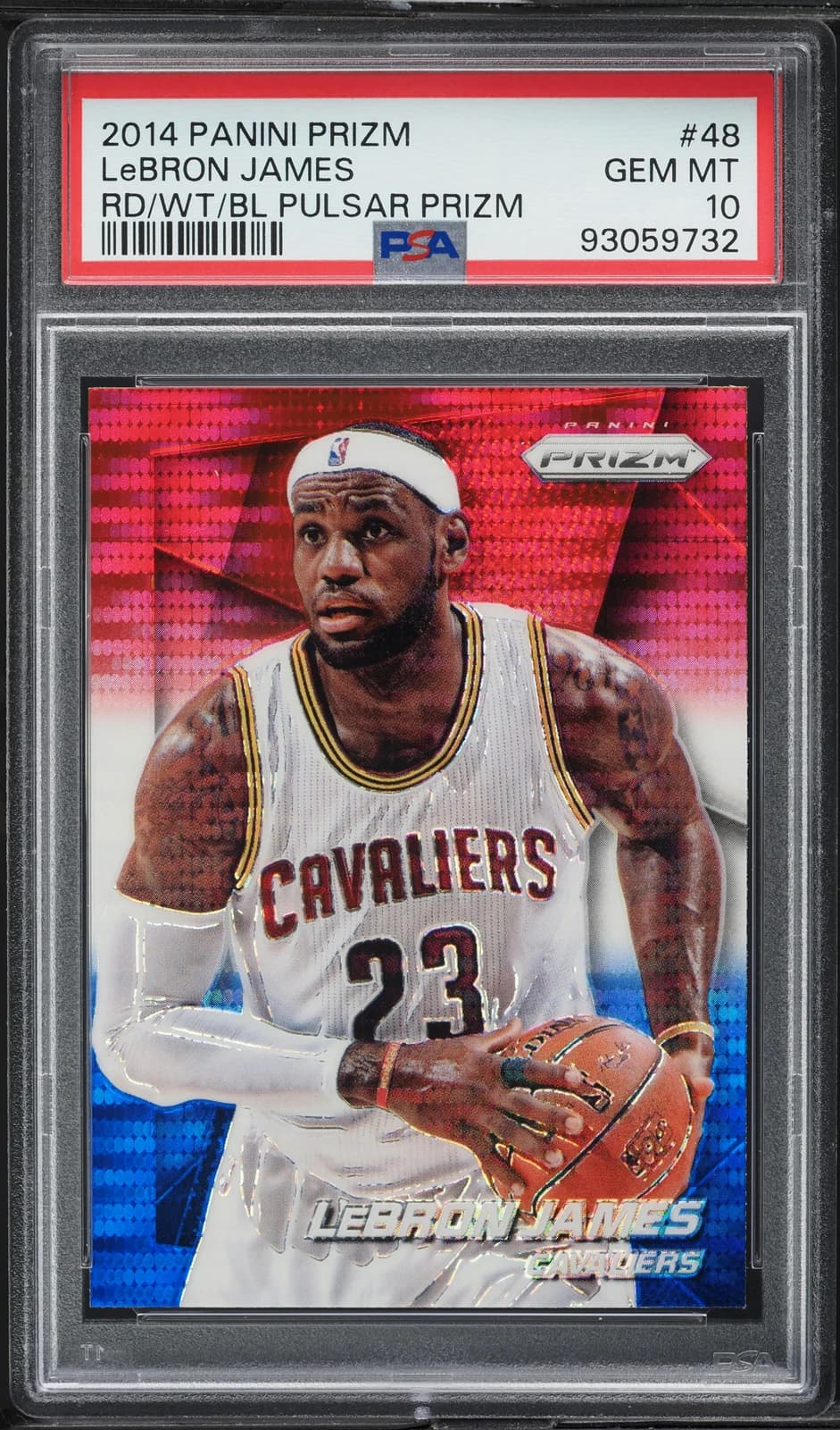 LeBron James 2014-15 Panini Prizm Red/White/Blue #48 example