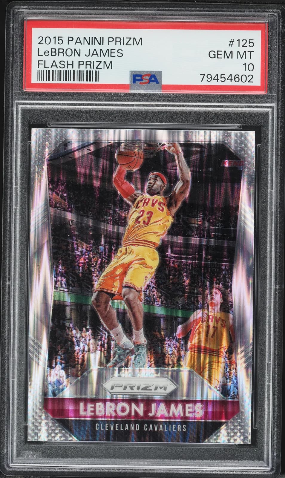 LeBron James 2015-16 Panini Prizm Flash #125 example
