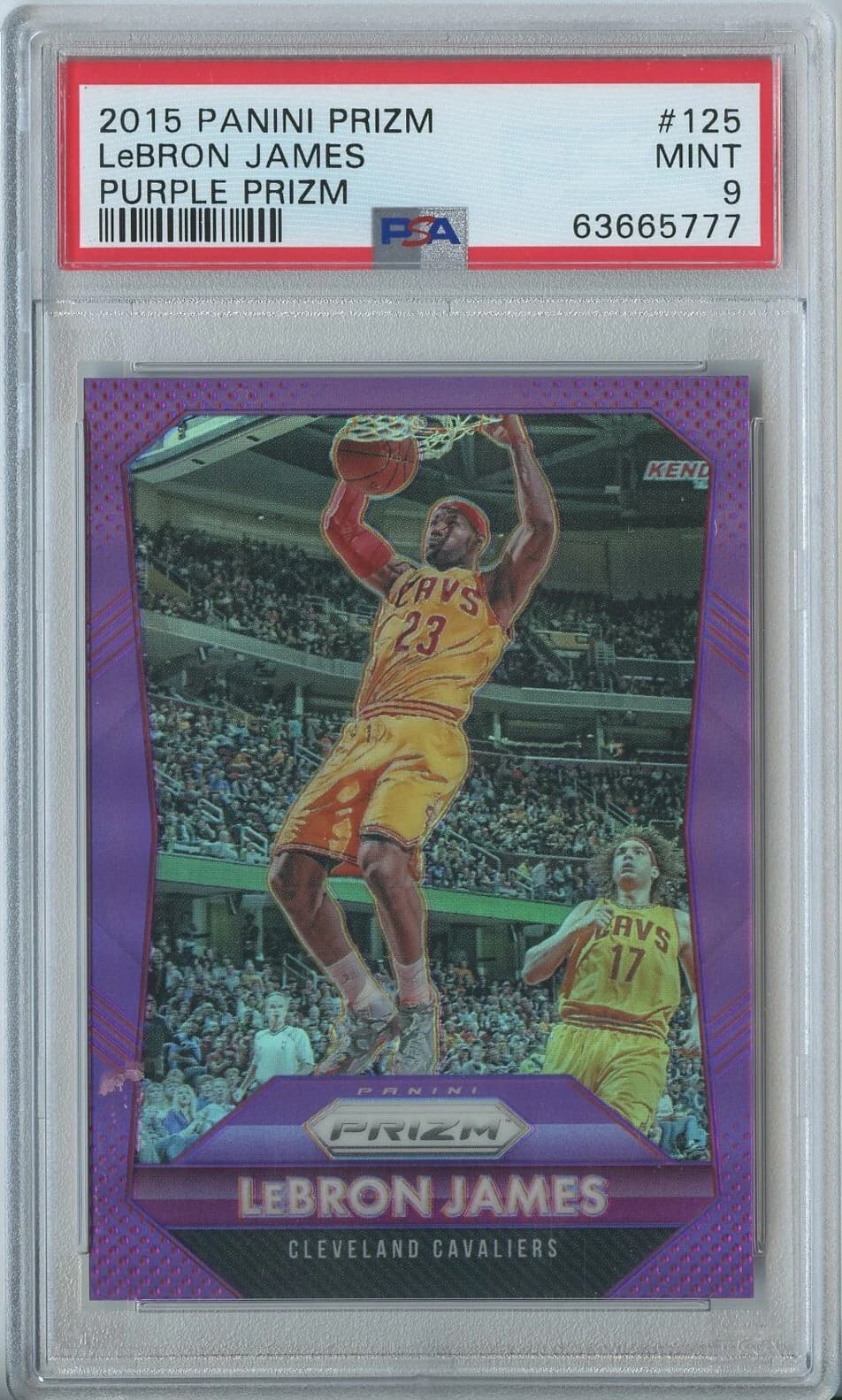 LeBron James 2015-16 Panini Prizm Purple /99 #125 example