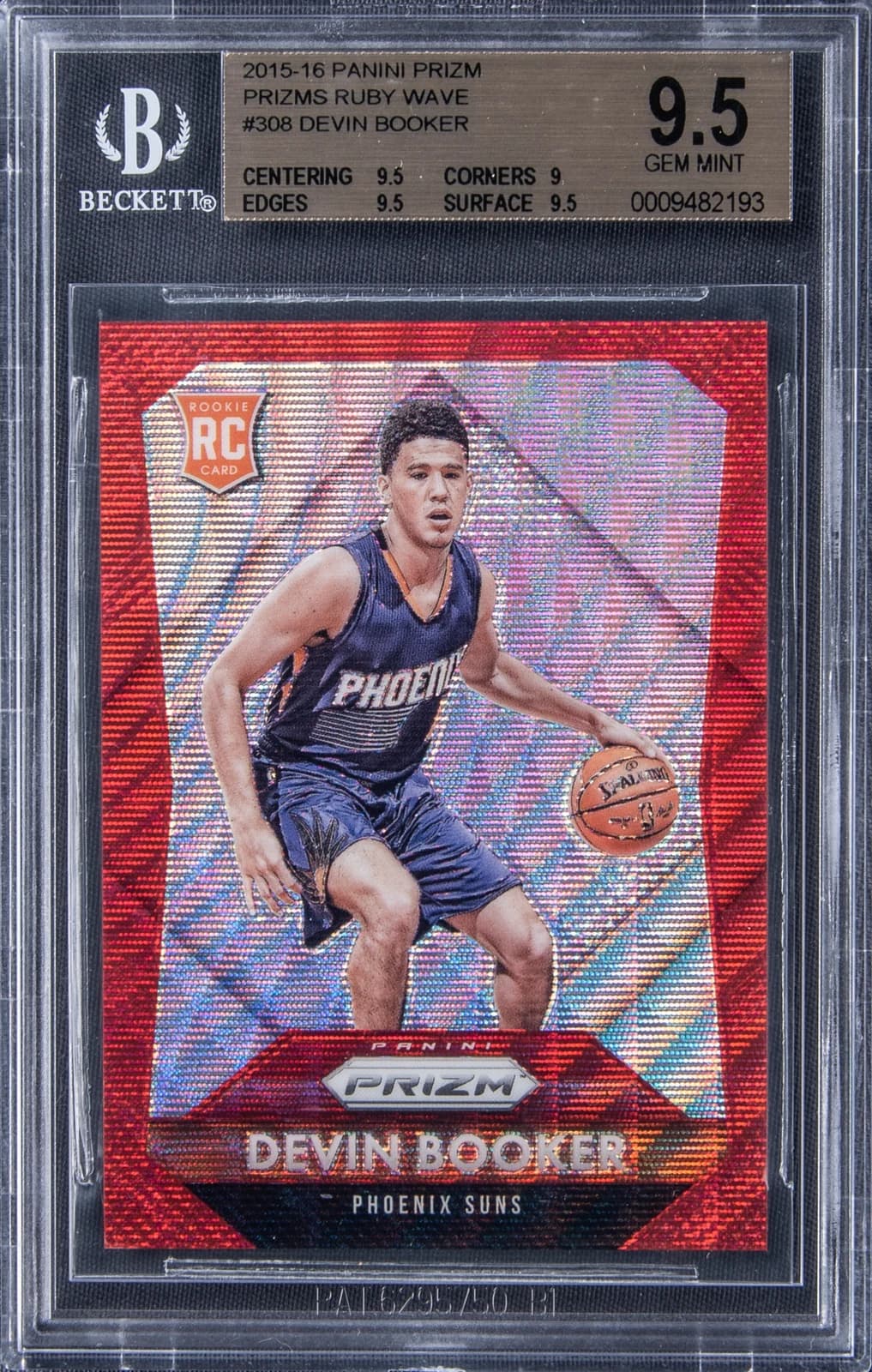 Devin Booker 2015-16 Panini Prizm Ruby Wave /350 #308 example