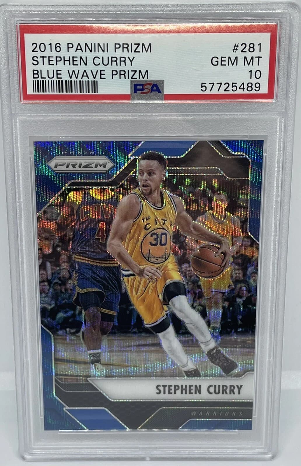 Stephen Curry 2016-17 Panini Prizm Blue Wave /99 #281 example