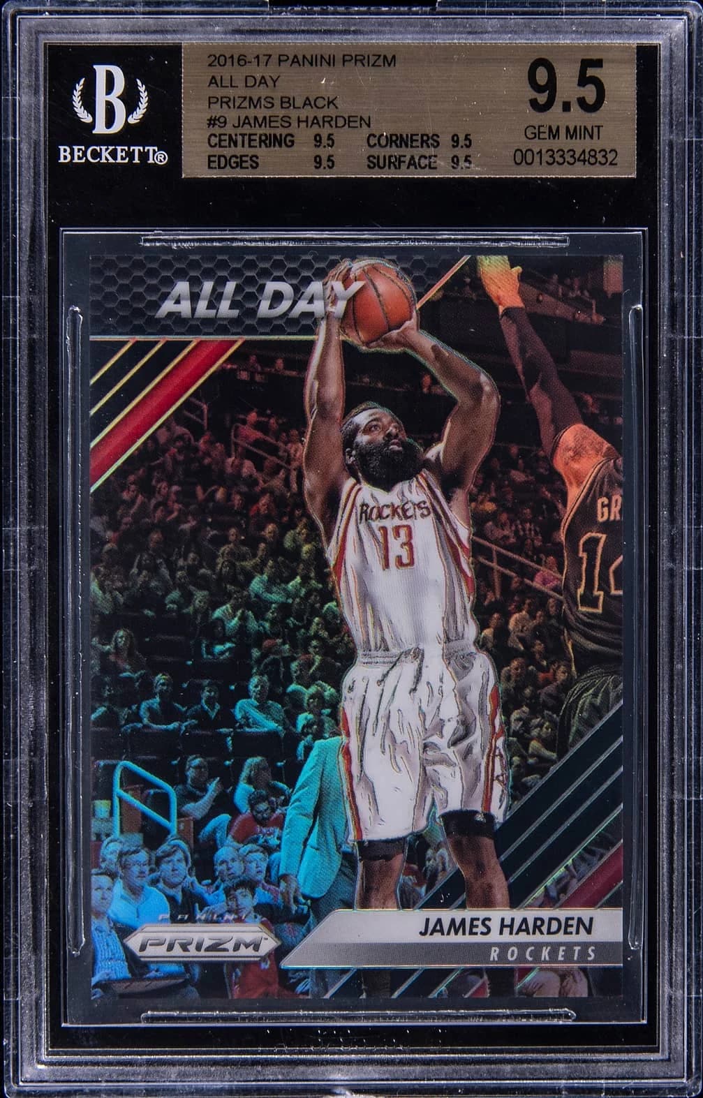 2016-17 Panini Prizm All Day Black James Harden #9 clean example scan
