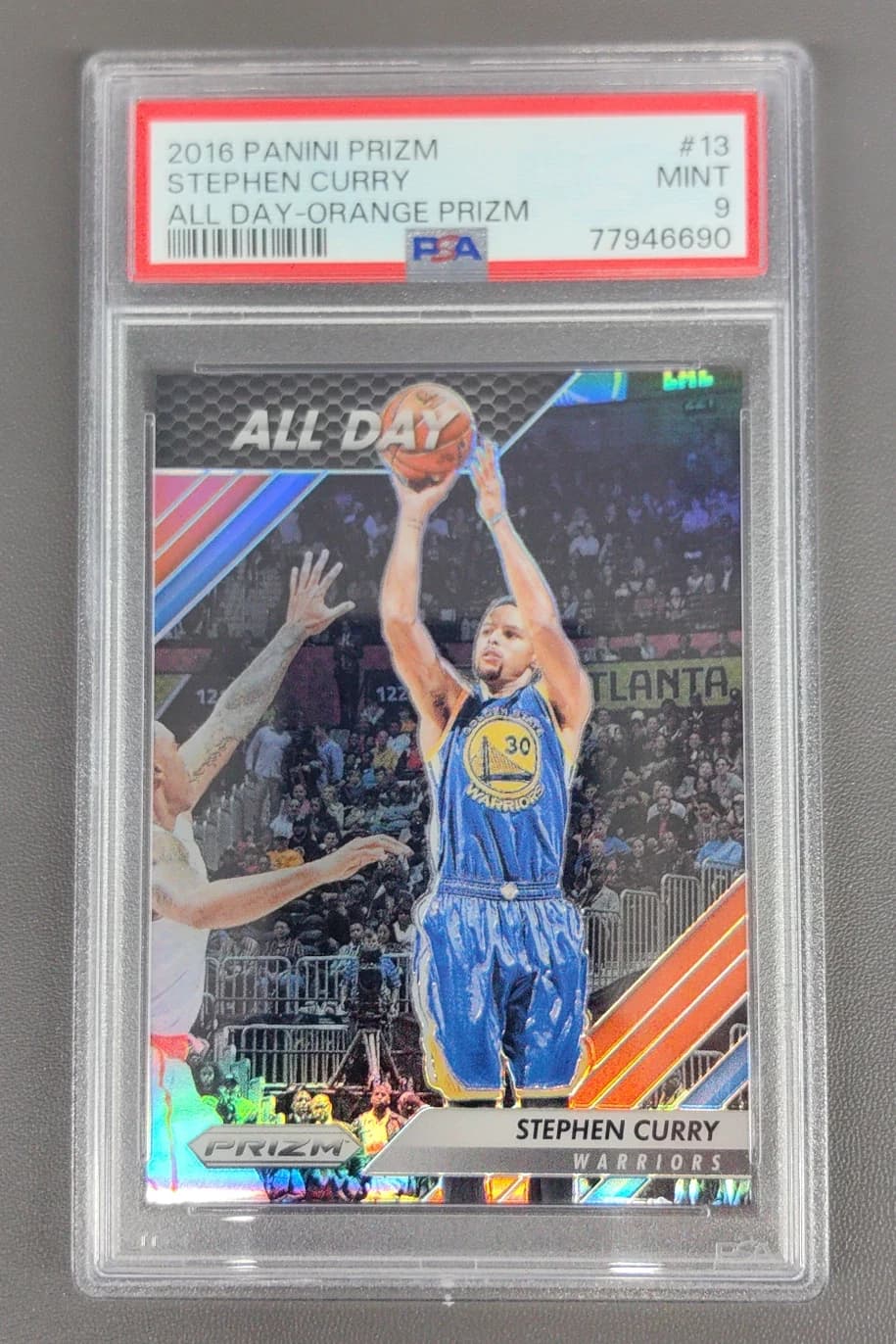 2016-17 Panini Prizm All Day Orange Stephen Curry #13 clean example scan