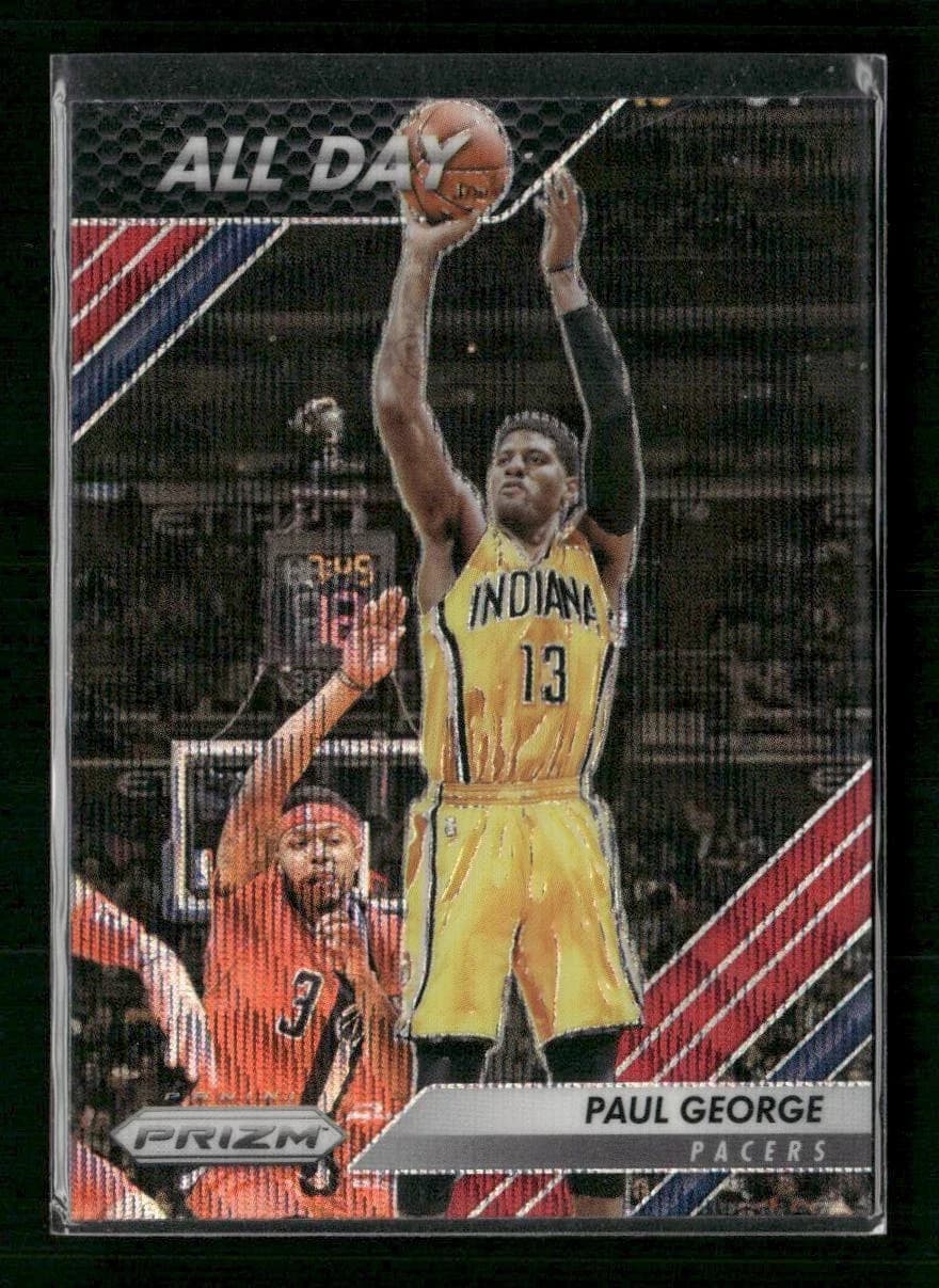 2016-17 Panini Prizm All Day Ruby Wave Paul George #8 clean example scan