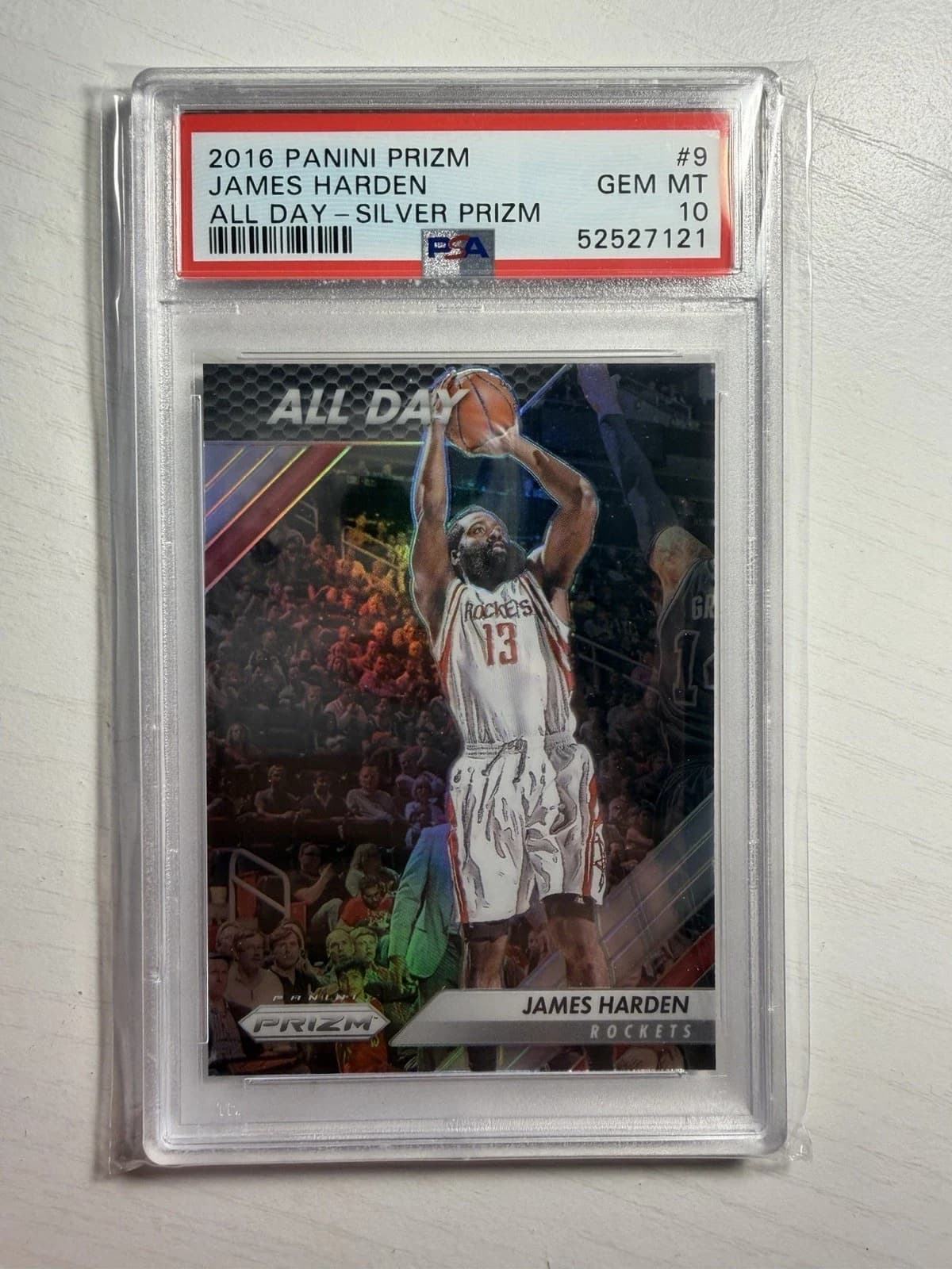 2016-17 Panini Prizm All Day Silver James Harden #9 clean example scan