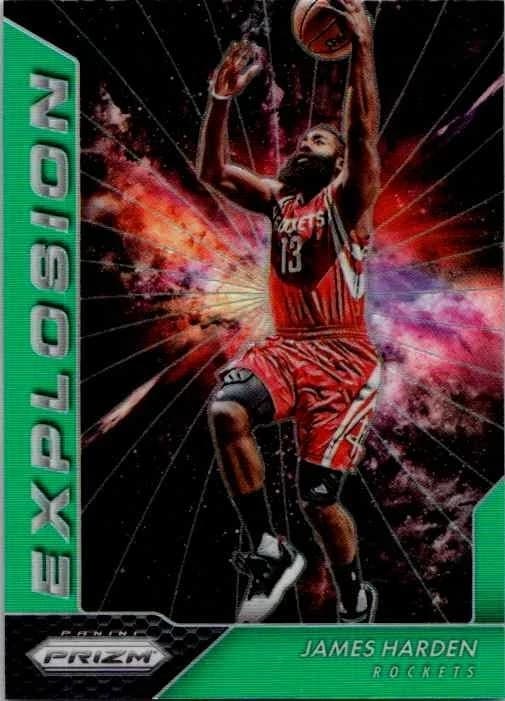 2016-17 Panini Prizm Explosion Green Prizm James Harden #4 clean example scan