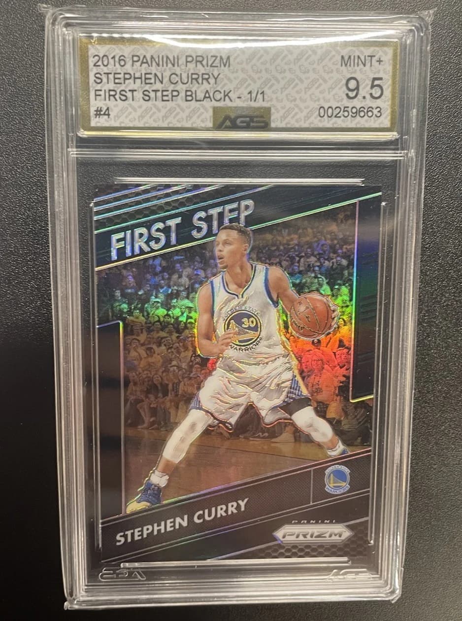 2016-17 Panini Prizm First Step Black Stephen Curry #4 clean example scan