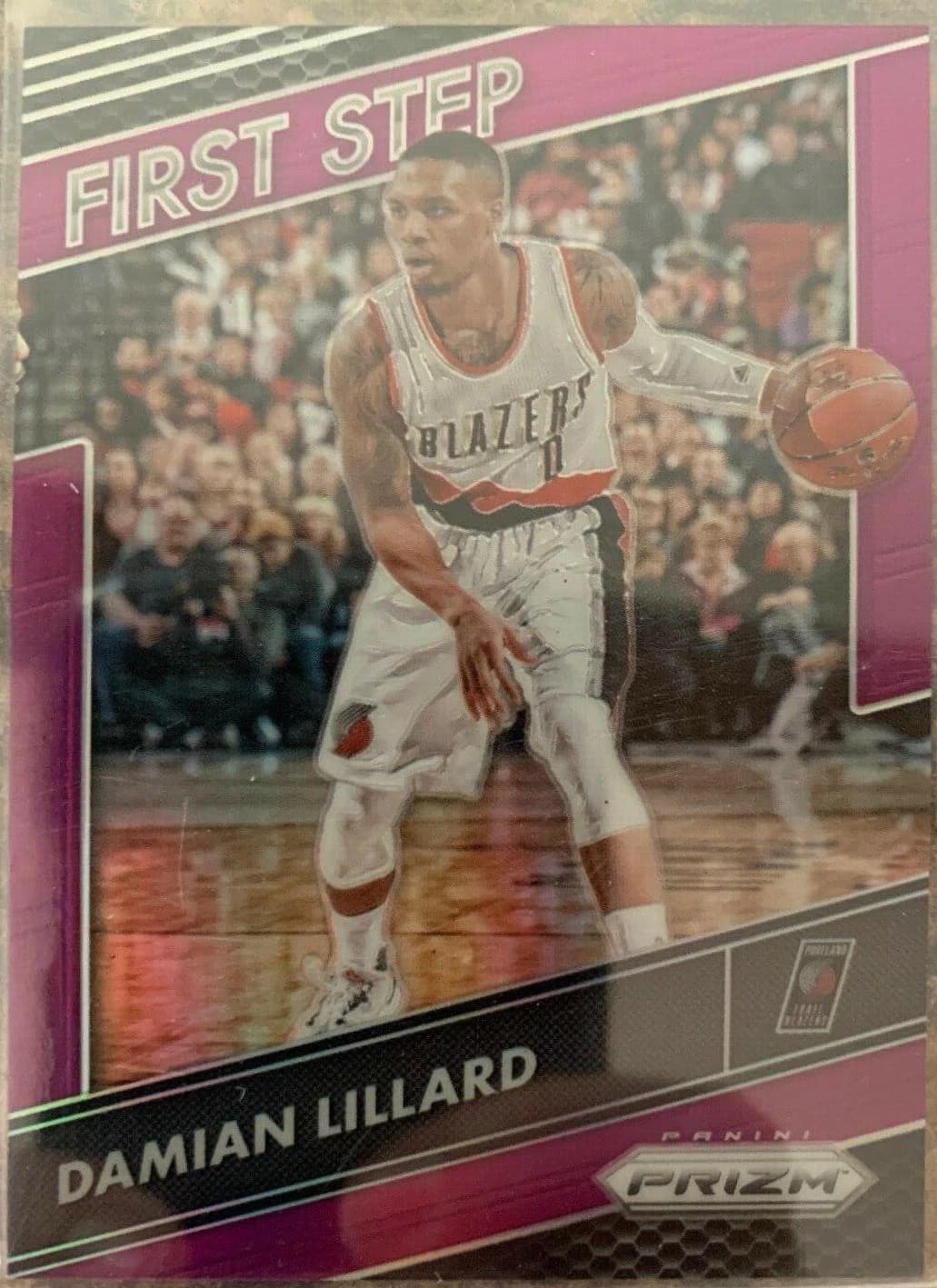 2016-17 Panini Prizm First Step Purple Damian Lillard #1 clean example scan