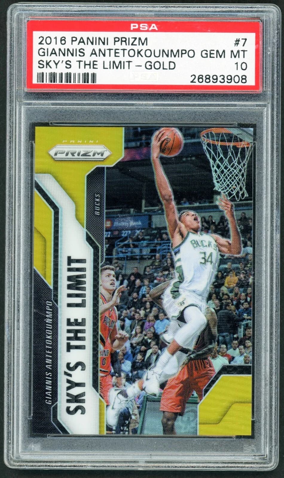 2016-17 Panini Prizm Sky's the Limit Gold Prizm Giannis Antetokounmpo #7 clean example scan