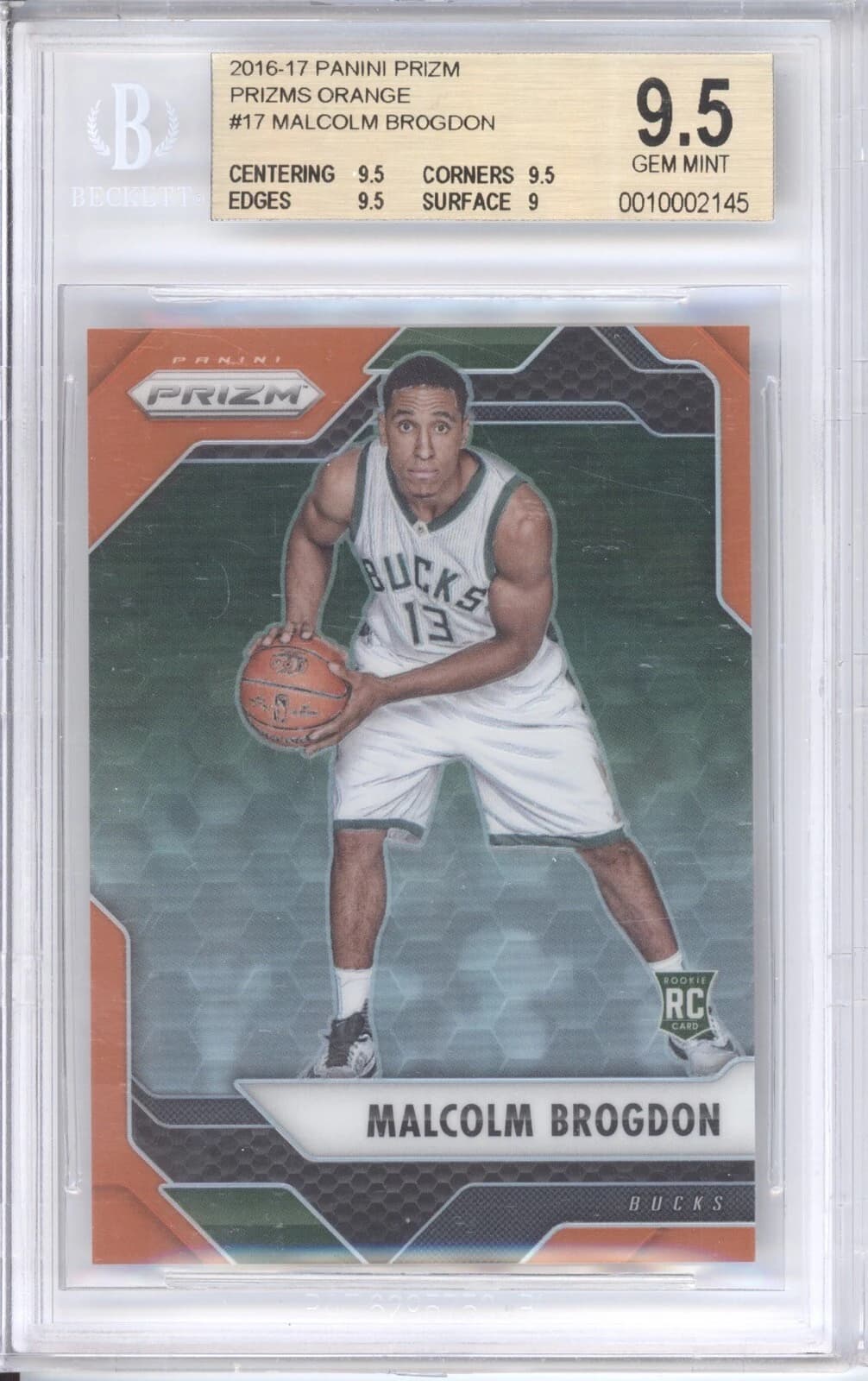 Malcolm Brogdon 2016-17 Panini Prizm Orange /49 #17 example