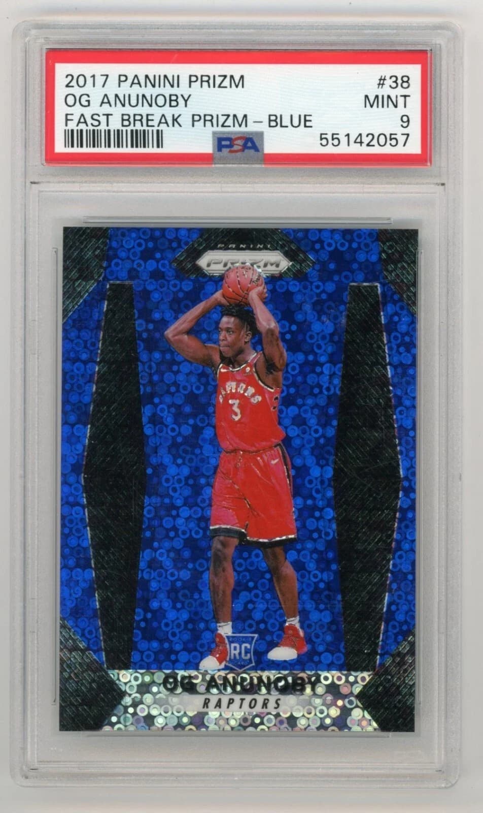 OG Anunoby 2017-18 Panini Prizm Fast Break Blue /175 #38 example