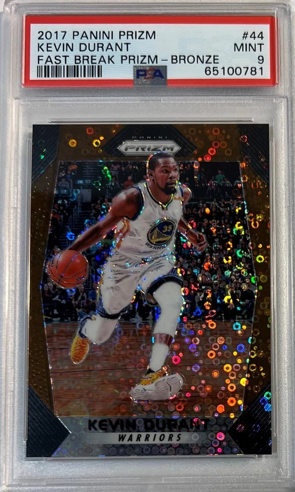 Kevin Durant 2017-18 Panini Prizm Fast Break Bronze /20 #44 example