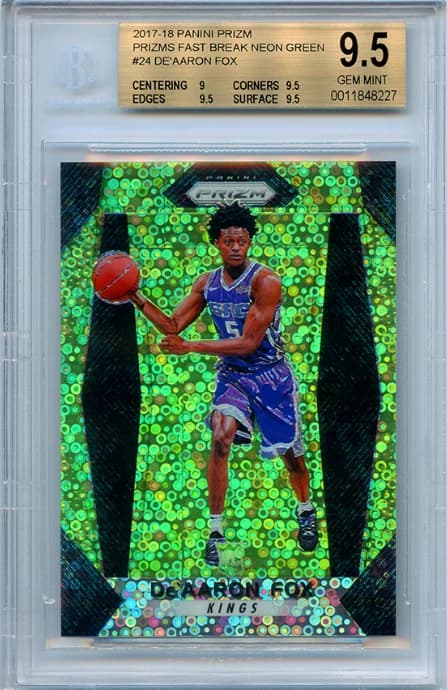 De'Aaron Fox 2017-18 Panini Prizm Fast Break Neon Green /5 #24 example