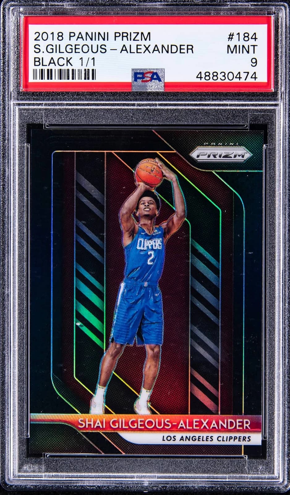 Shai Gilgeous-Alexander 2018-19 Panini Prizm Black 1/1 #184 example