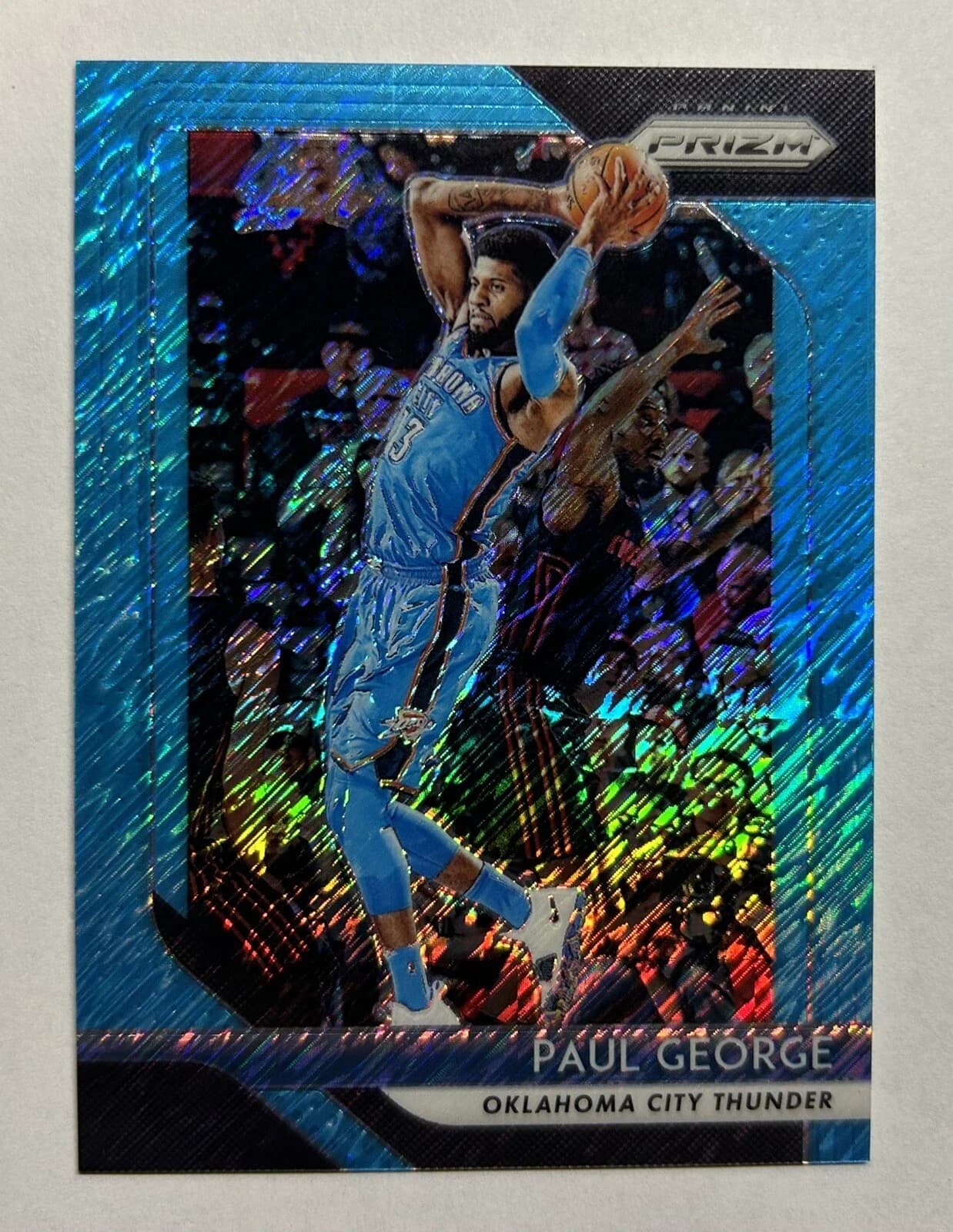 Paul George 2018-19 Panini Prizm Blue Shimmer /7 #49 example