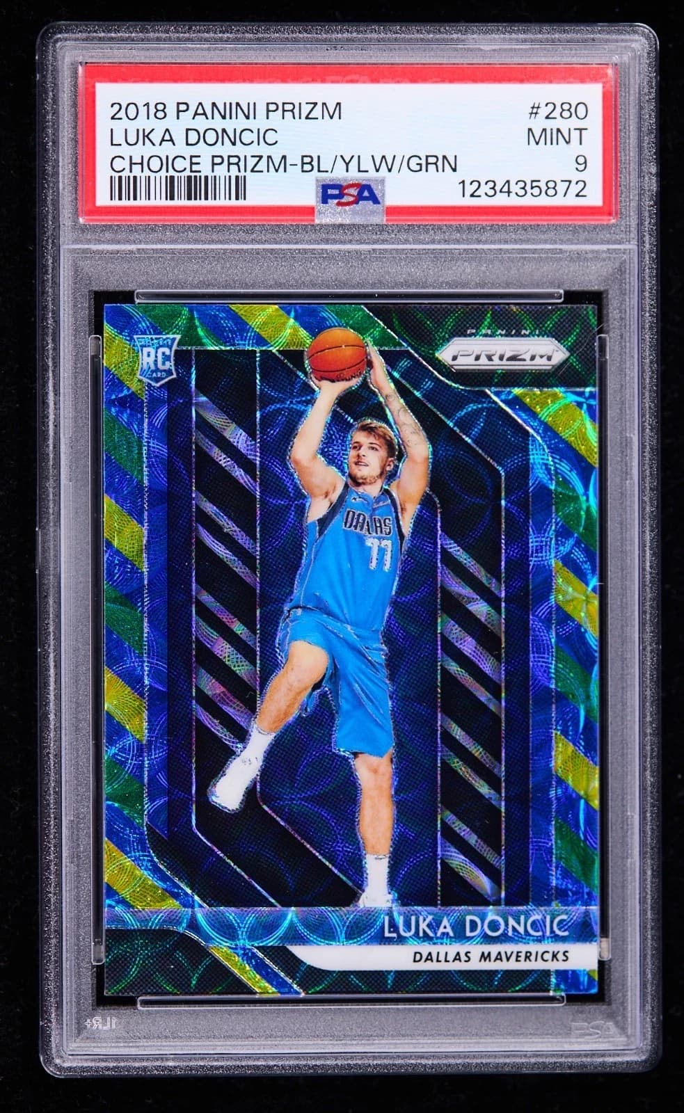 Luka Doncic 2018-19 Panini Prizm Choice Blue/Yellow/Green #280 example