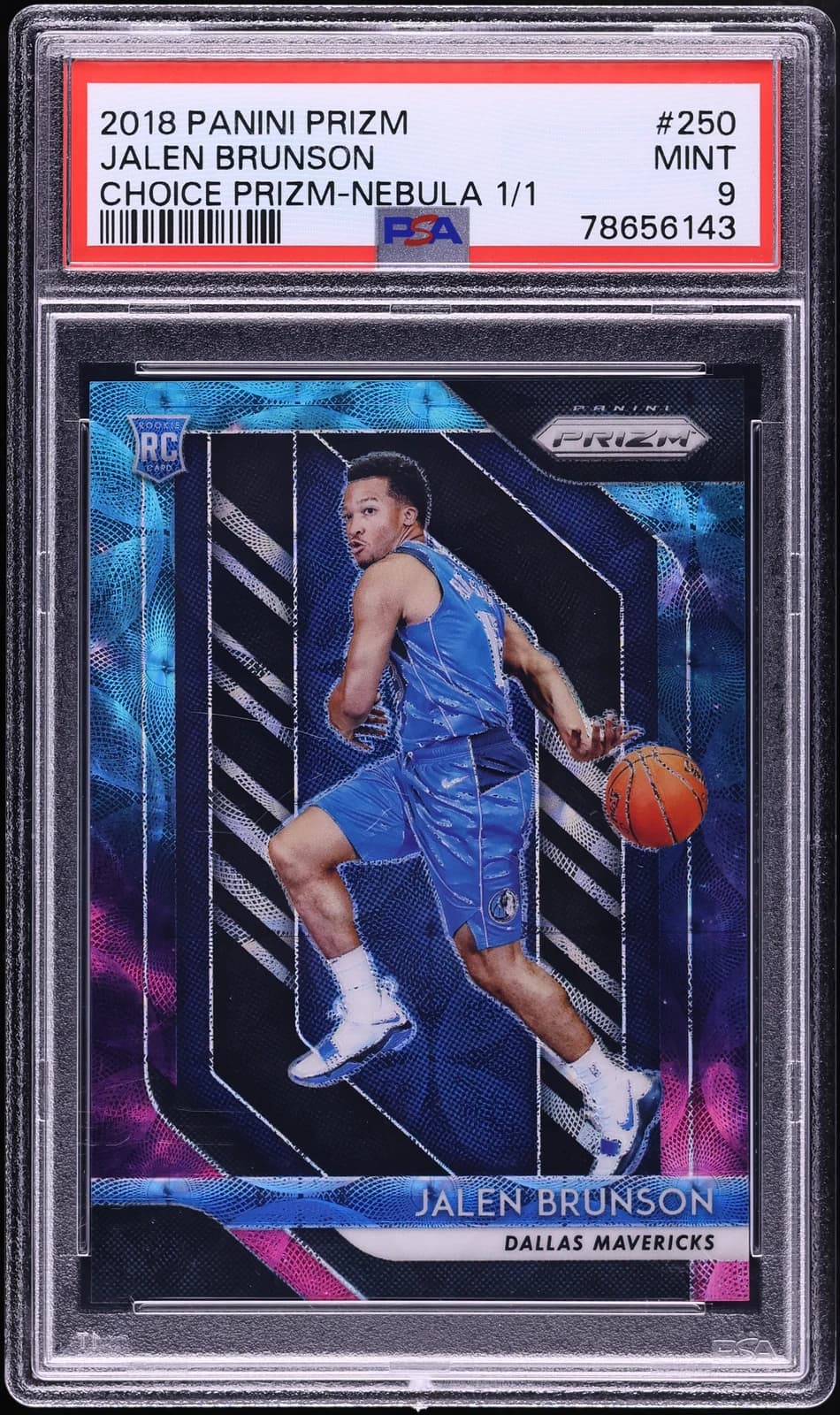 Jalen Brunson 2018-19 Panini Prizm Choice Nebula 1/1 #250 example