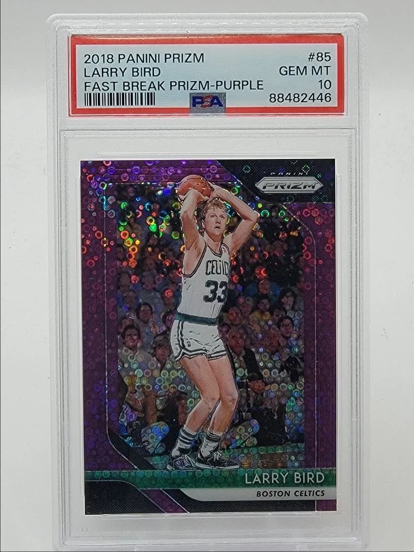 Larry Bird 2018-19 Panini Prizm Fast Break Purple /75 #85 example