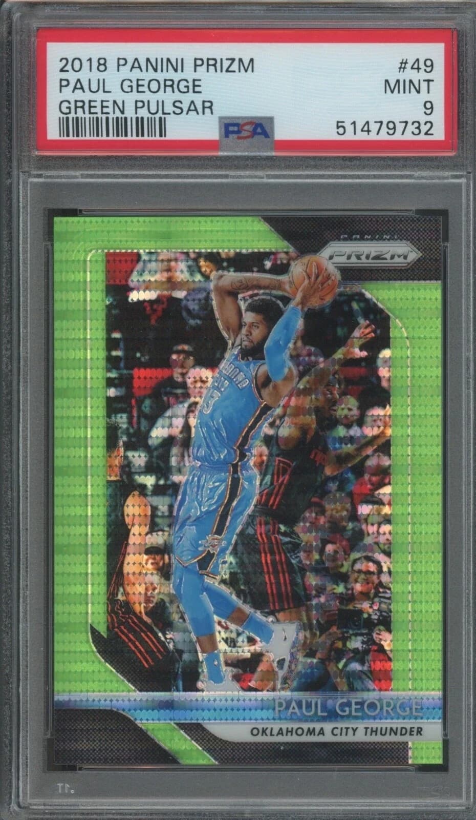 Paul George 2018-19 Panini Prizm Green Pulsar /25 #49 example