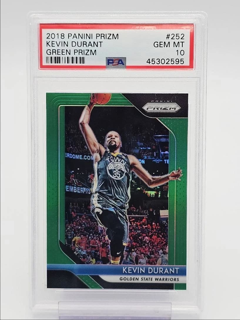 Kevin Durant 2018-19 Panini Prizm Green #252 example