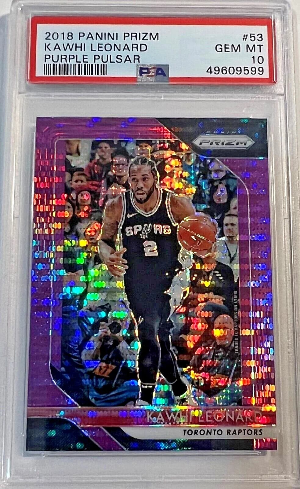 Kawhi Leonard 2018-19 Panini Prizm Purple Pulsar /35 #53 example