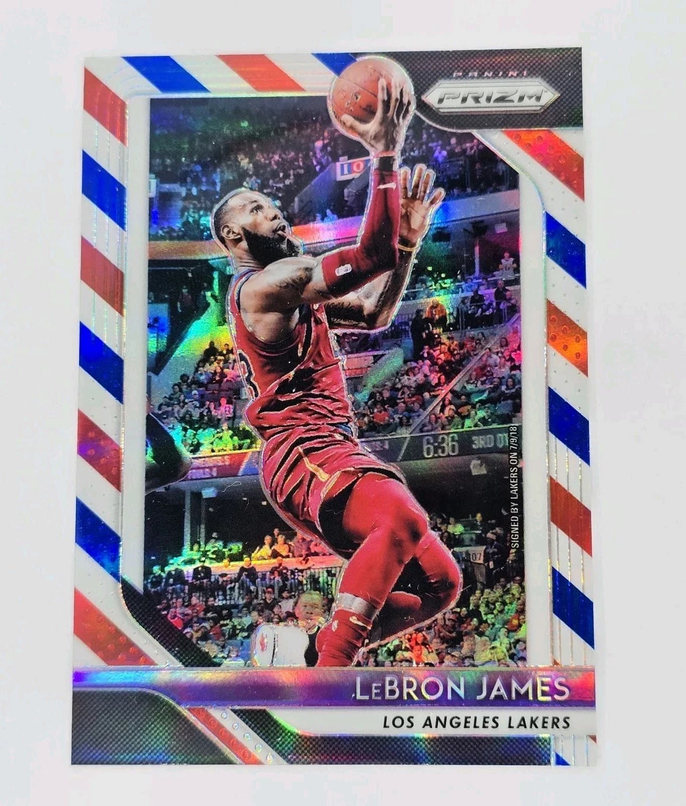 LeBron James 2018-19 Panini Prizm Red/White/Blue #6 example