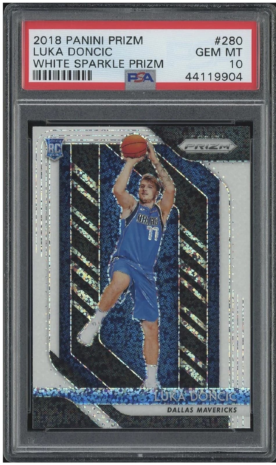 Luka Doncic 2018-19 Panini Prizm White Sparkle #280 example