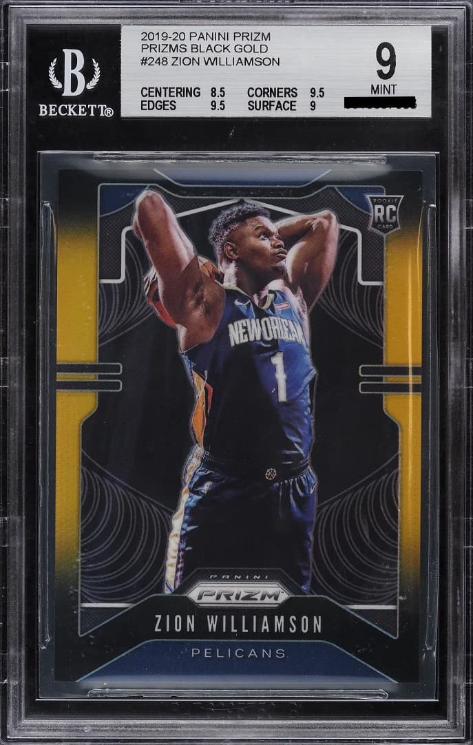 2019-20 Panini Prizm Black Gold /5 Zion Williamson #248 example