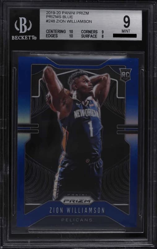 2019-20 Panini Prizm Blue /199 Zion Williamson #248 example