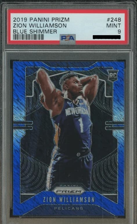 2019-20 Panini Prizm Blue Shimmer Zion Williamson #248 example